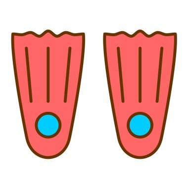 Yüzen yüzgeçler ikon vektörü. İnce çizgi işareti. izole edilmiş sınır sembolü çizimi