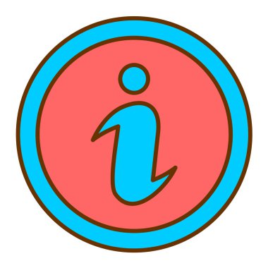 bilgi, uzun gölgeli mavi simge, vektör illüstrasyonu