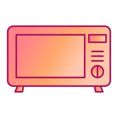 Mikrodalga fırın ikonu. Web için retro radyo vektör simgelerinin özet çizimi