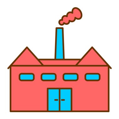 Fabrika binası ikon vektör çizimi tasarımı