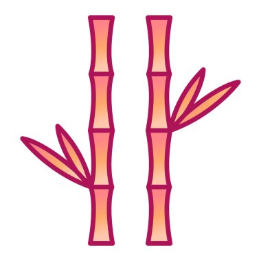 Bambu sapı ikonu. İnce çizgi çizimi.