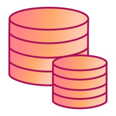 veritabanı sunucu simgesi. Beyaz arkaplanda izole edilmiş web tasarımı için veri depolama vektör simgelerinin izometriği