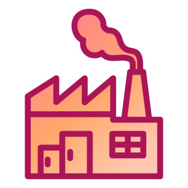 Fabrika binası ikon vektör illüstrasyonu