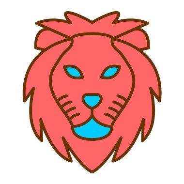 Aslan başı maskotu vektör illüstrasyon tasarımı