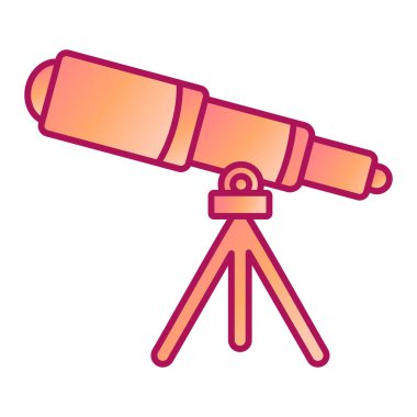 Teleskop. Web simgesi basit illüstrasyon