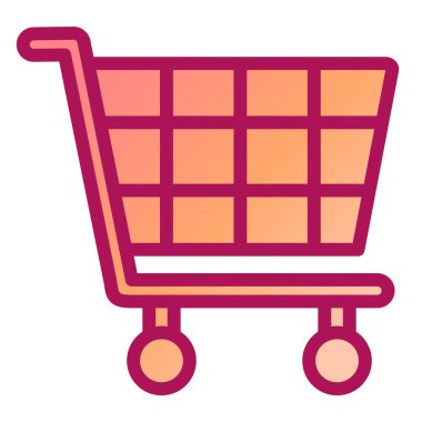 Alışveriş arabası ikonu. Web için pazar depolama vektör simgelerinin basit illüstrasyonu