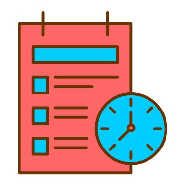 Bir saat simgesinin vektör illüstrasyonu