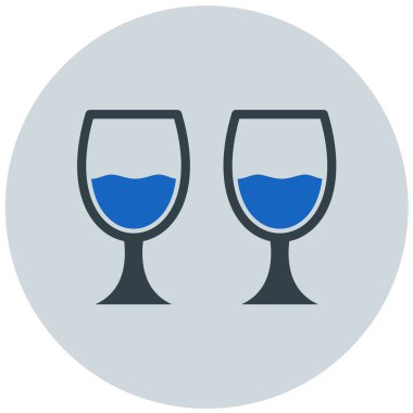 Şarap bardakları. Basit resimleme