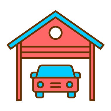 ev garajı simgesi vektör illüstrasyon tasarımı