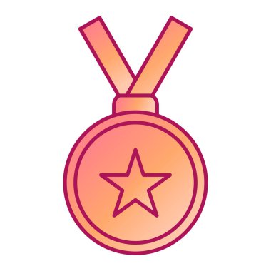 Kurdele ikonlu madalya. Web için yıldız vektör simgelerinin özet çizimi