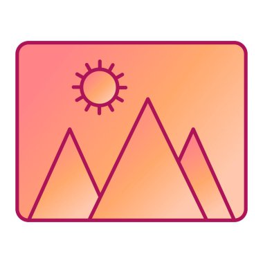 Bir manzara simgesinin vektör illüstrasyonu