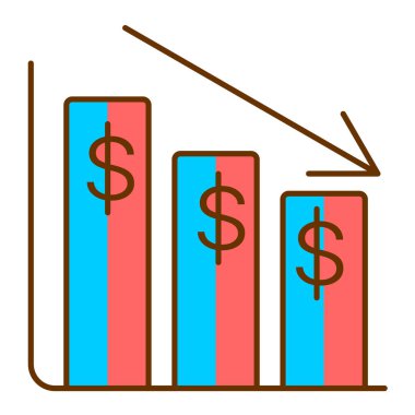 dolar sembollü finansal grafik, vektör illüstrasyonu