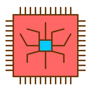 İşlemci. Web simgesi basit illüstrasyon