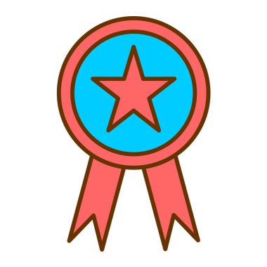 Kurdele ikon vektör illüstrasyon tasarımı madalyası