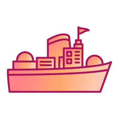 Deniz ve gökyüzü vektör çizimine sahip seyahat gemisi