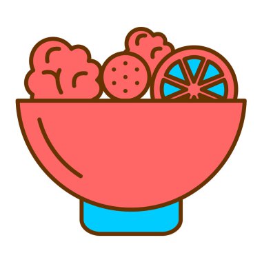 yiyecek ve içecek çizgisi ikon vektör çizimi tasarımı