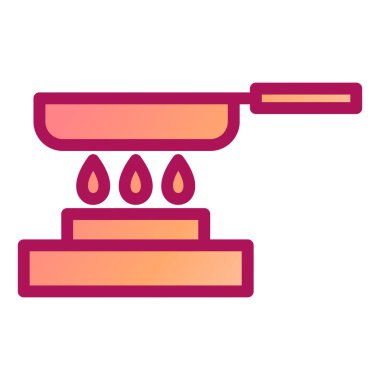 Kızartma tavası yanıyor. Basit tasarım