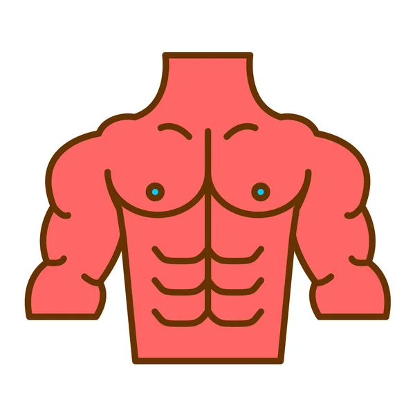 Icona Del Corpo Umano Illustrazione Schematica Del Simbolo Vettoriale Muscolare — Vettoriale Stock