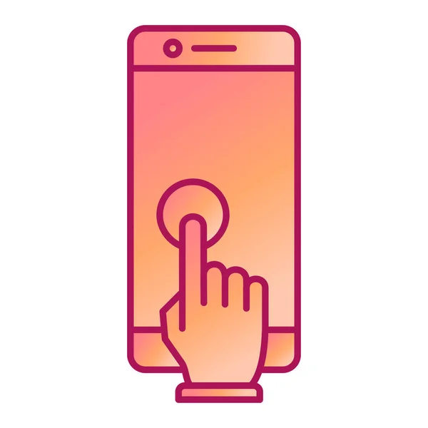 Smartphone Mit Hand Cursor Vektor Illustration Design — Stockvektor