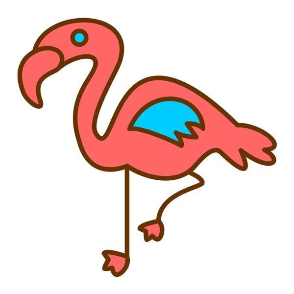 Иконка Фламинго Векторная Иллюстрация Графический Дизайн — стоковый вектор