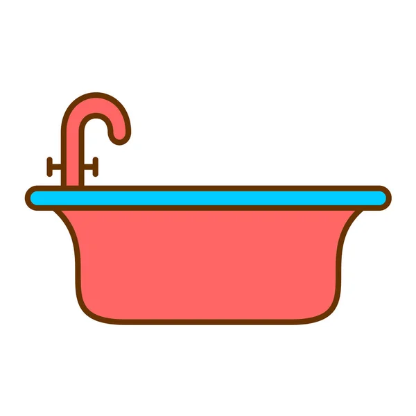 Bañera Icono Vector Ilustración — Vector de stock