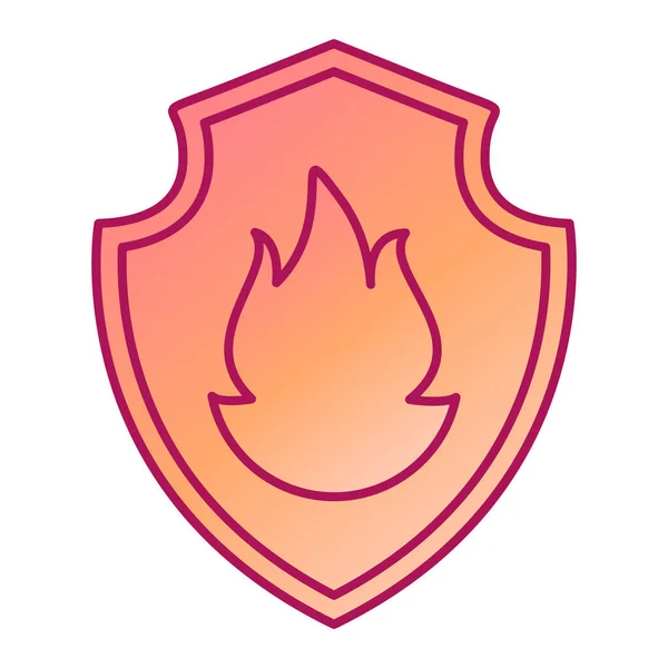 炎のアイコンベクトルイラストデザインの盾 — ストックベクタ