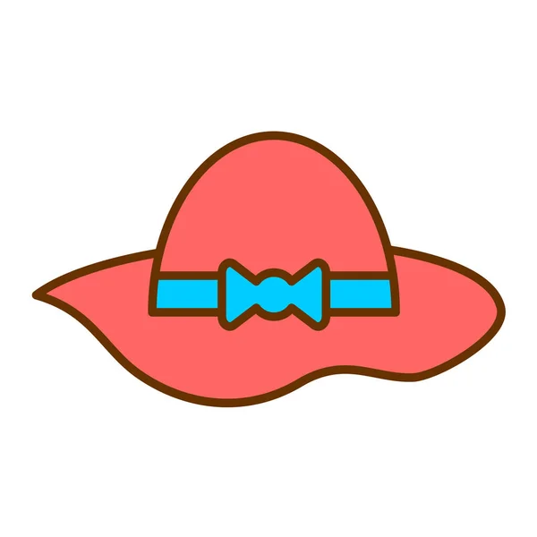 女性の帽子絶縁型アイコンベクトルイラストデザイン — ストックベクタ