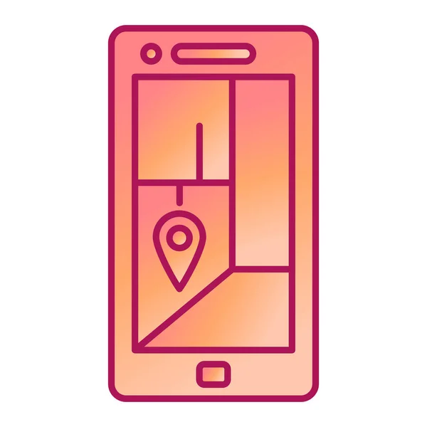 Gps Ubicación Navegación Vector Icono Smartphone Con Letrero Mapa Ilustración — Vector de stock