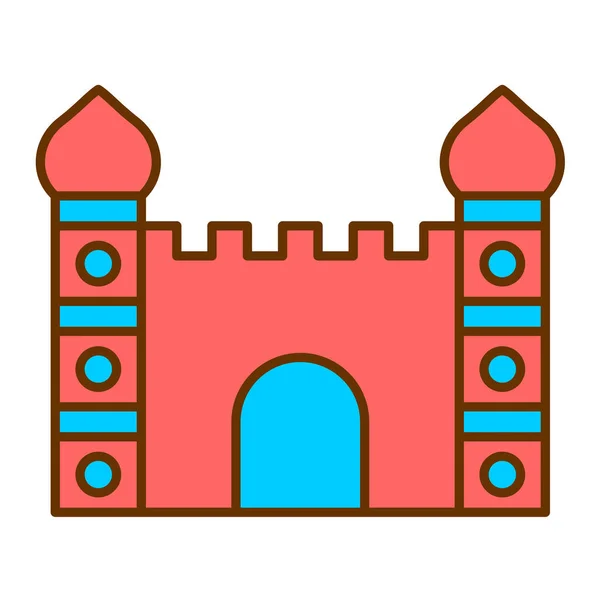 Edificio Icono Del Castillo Dibujos Animados Vieja Fortaleza Casa Vector — Archivo Imágenes Vectoriales