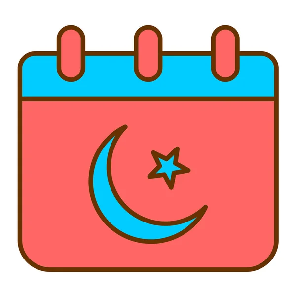 Ilustração Vetorial Ícone Calendário Muçulmano — Vetor de Stock