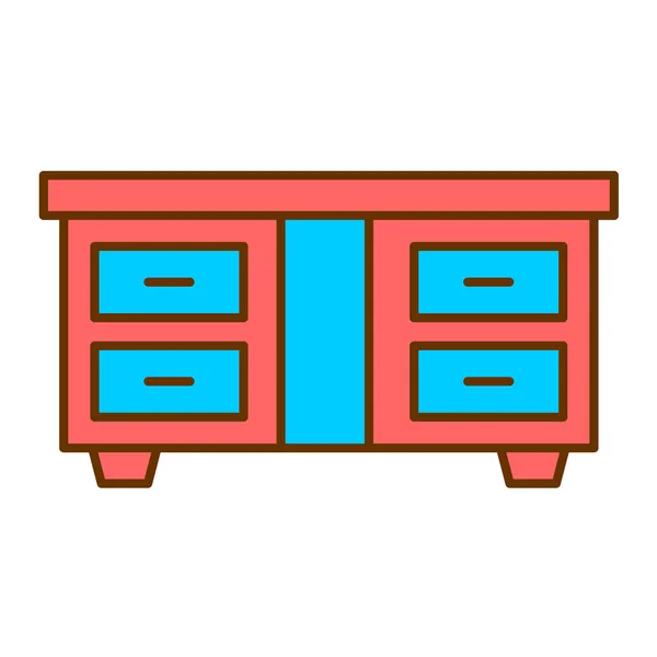 Icono Vector Gabinete Ilustración Simple Moderna — Archivo Imágenes Vectoriales