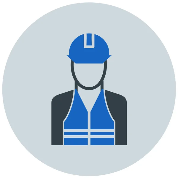 Trabajador Construcción Con Tapa Azul — Vector de stock