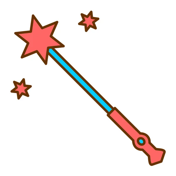 Magic Wand Star Icon White Background Line Style Vector Illustration — ストックベクタ