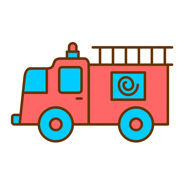 Значок Пожежної Машини Контур Автомобіля Швидкої Допомоги Векторні Ілюстрації Ізольовані — стоковий вектор