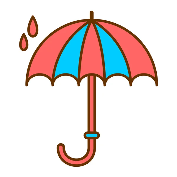 Ombrello Con Pioggia Illustrazione Vettoriale — Vettoriale Stock