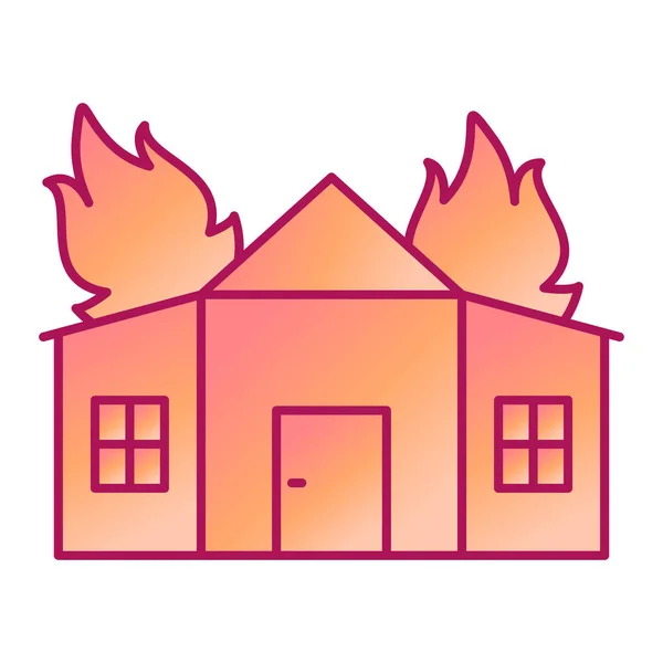 Casa Con Fuego Chimenea Vector Ilustración Diseño — Vector de stock