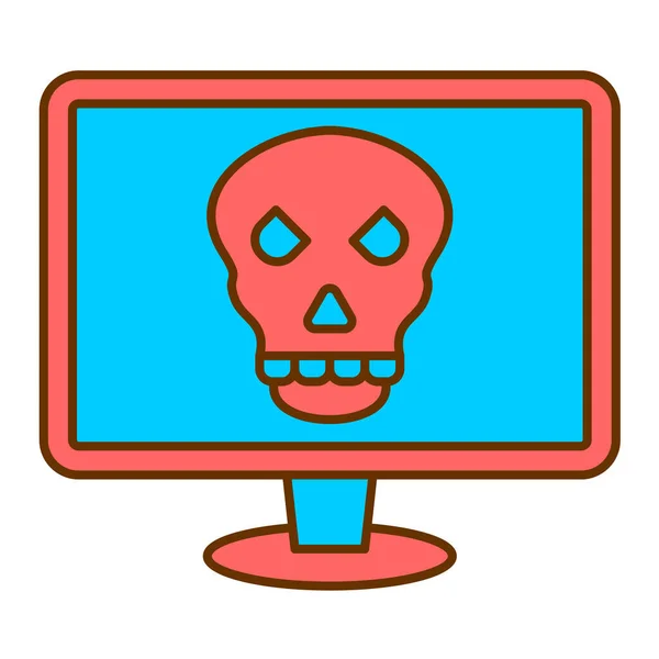 Computer Monitor Skull Crossbones Vector Illustration Design — стоковый вектор