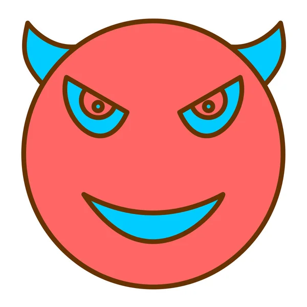 Ďábelská Tvář Webová Ikona — Stockový vektor