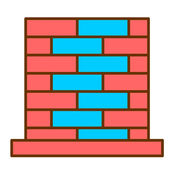 Brick Wall Modern Icon Vector Illustration — Stock Vector