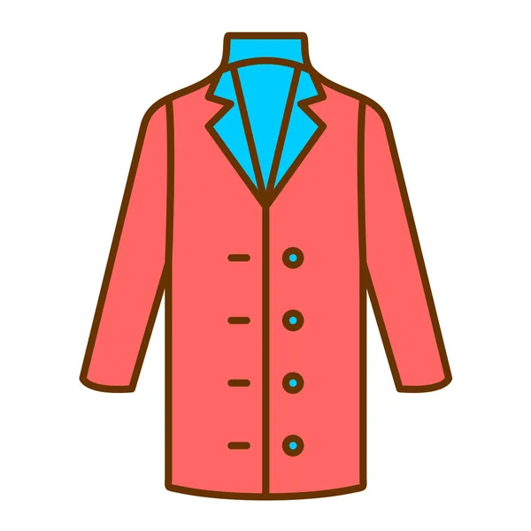 Moda Chaqueta Vector Icono — Vector de stock