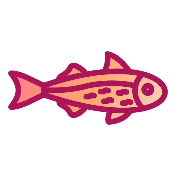 Icono Pescado Vector Ilustración — Archivo Imágenes Vectoriales