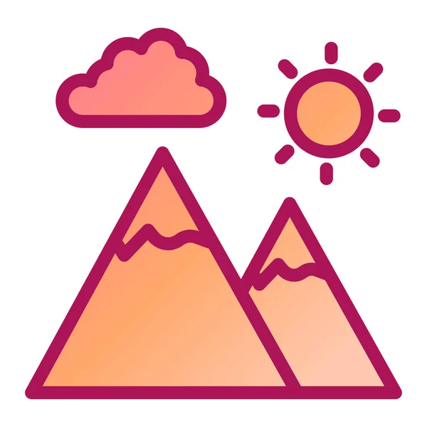 Mountains Web Icon Simple Design — Stock Vector