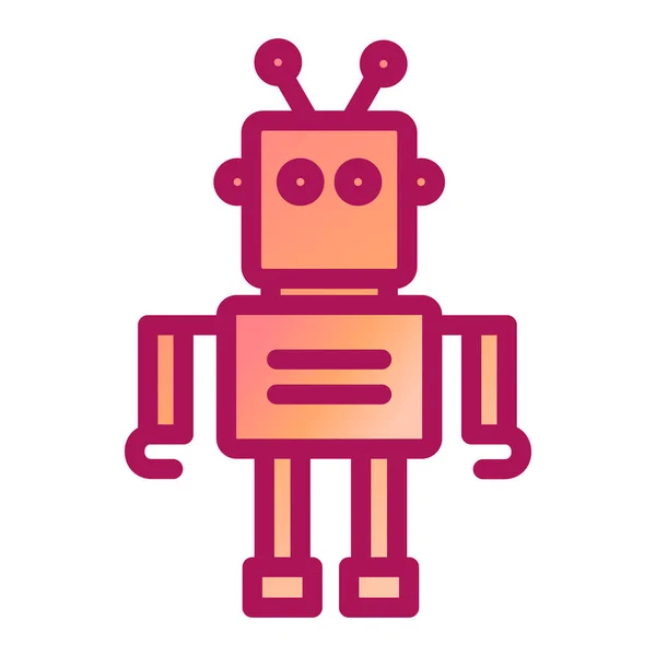 Ikona Robota Obrys Ilustrace Vektorových Ikon Umělé Inteligence — Stockový vektor