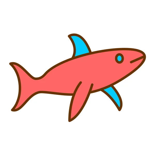 Icono Pescado Vector Ilustración — Archivo Imágenes Vectoriales