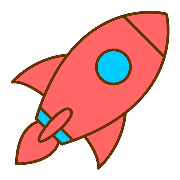 Raketlancering Eenvoudige Illustratie — Stockvector