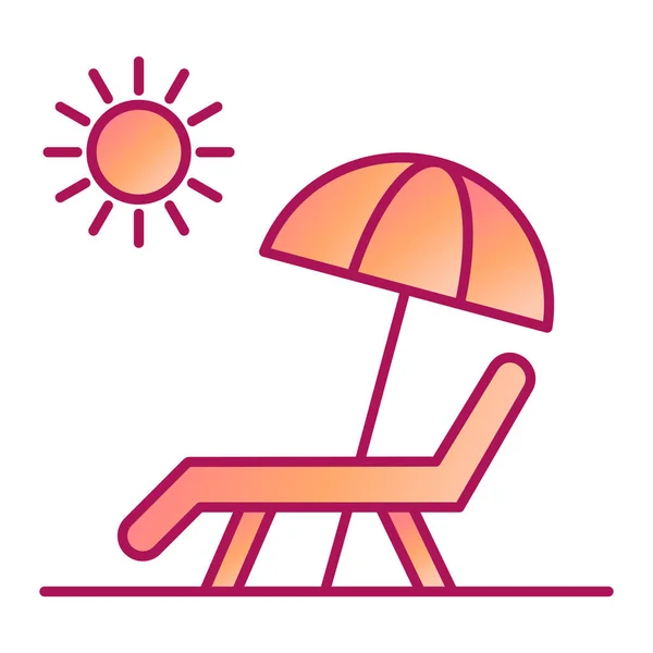 Beach Chair Icon Vacation Tourism Symbol Vector Illustration — Stock Vector