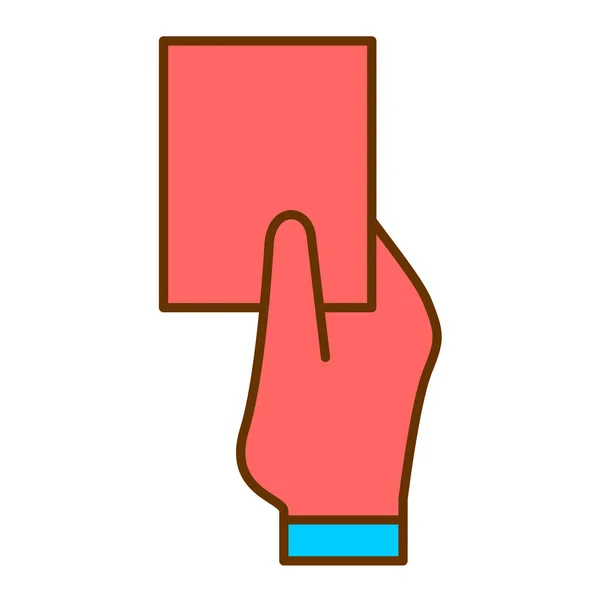 Рука Перчаточным Значком Контур Красный Розовый Вектор Заполнения Иллюстрации Веб — стоковый вектор
