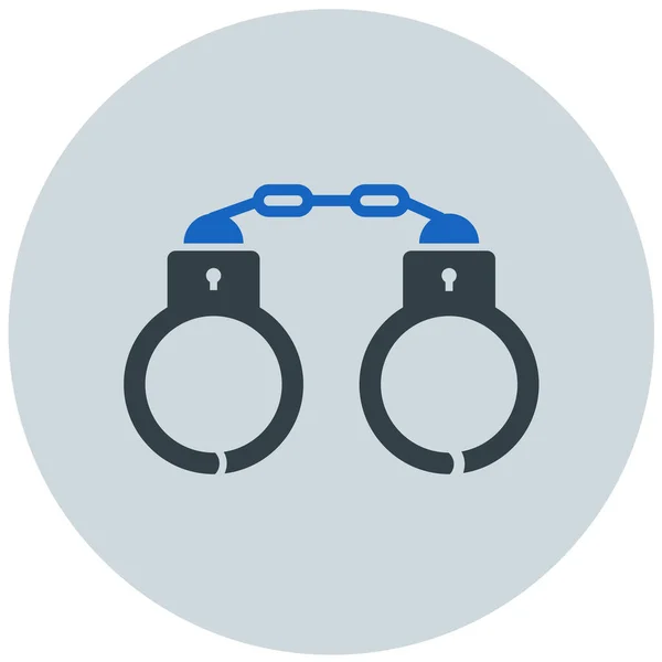 Handcuffs Web Icon Vector Illustration — Stock Vector