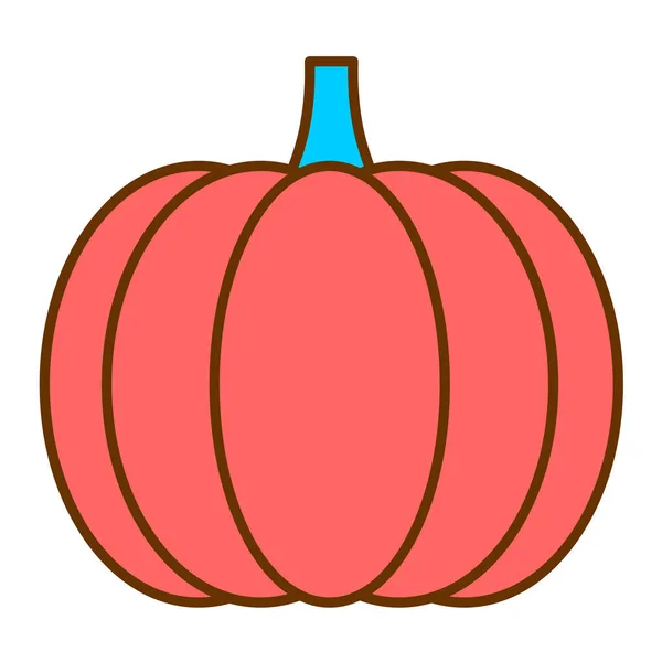 Icona Zucca Cartone Animato Halloween Vettoriale Illustrazione Isolato Sfondo Bianco — Vettoriale Stock