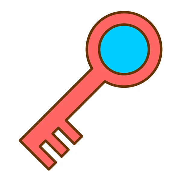 Schlüsselvektor Flache Farbe Symbol — Stockvektor